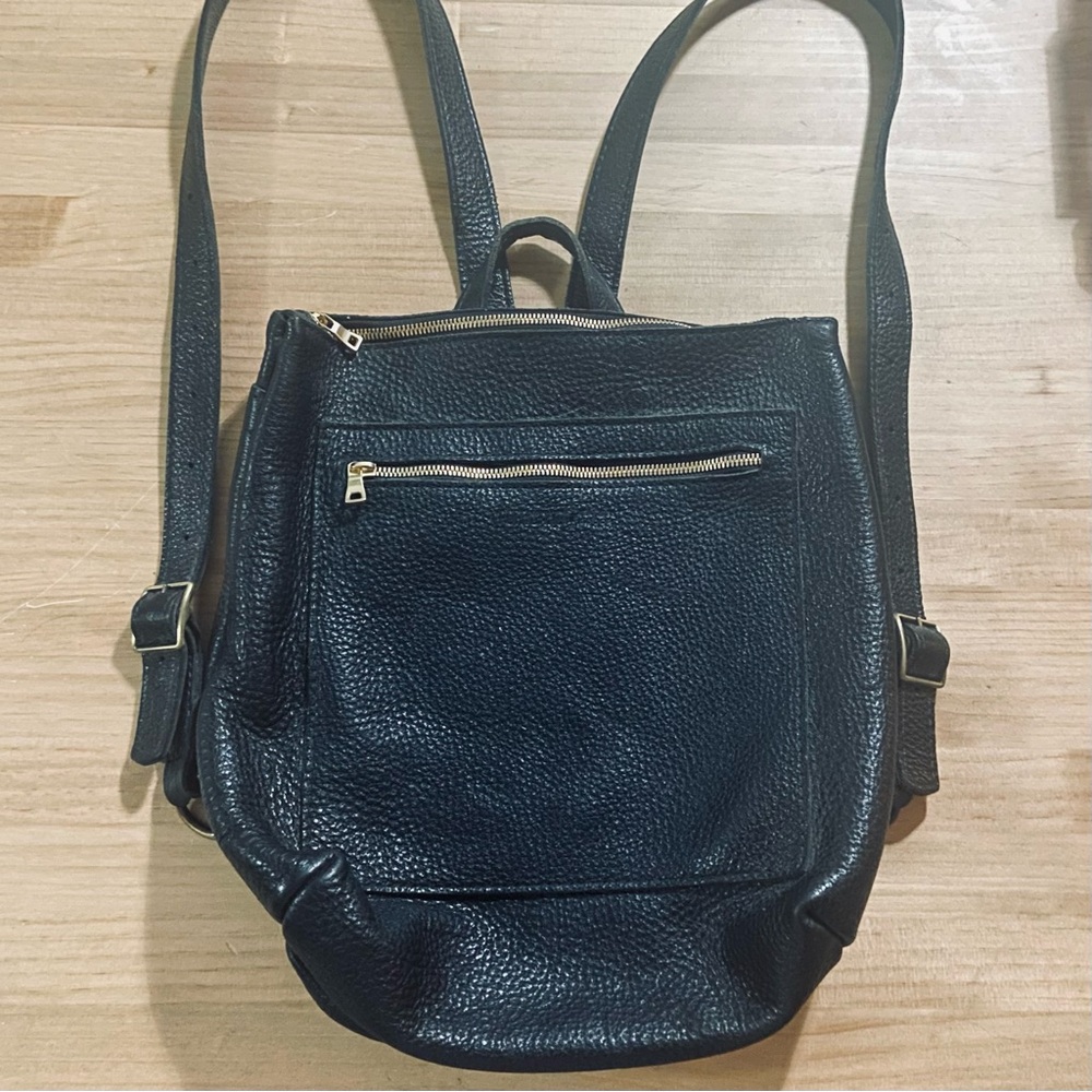 Portland Leather Classic Tote Backpack Black Pebbled Leather (Almost Perfect)